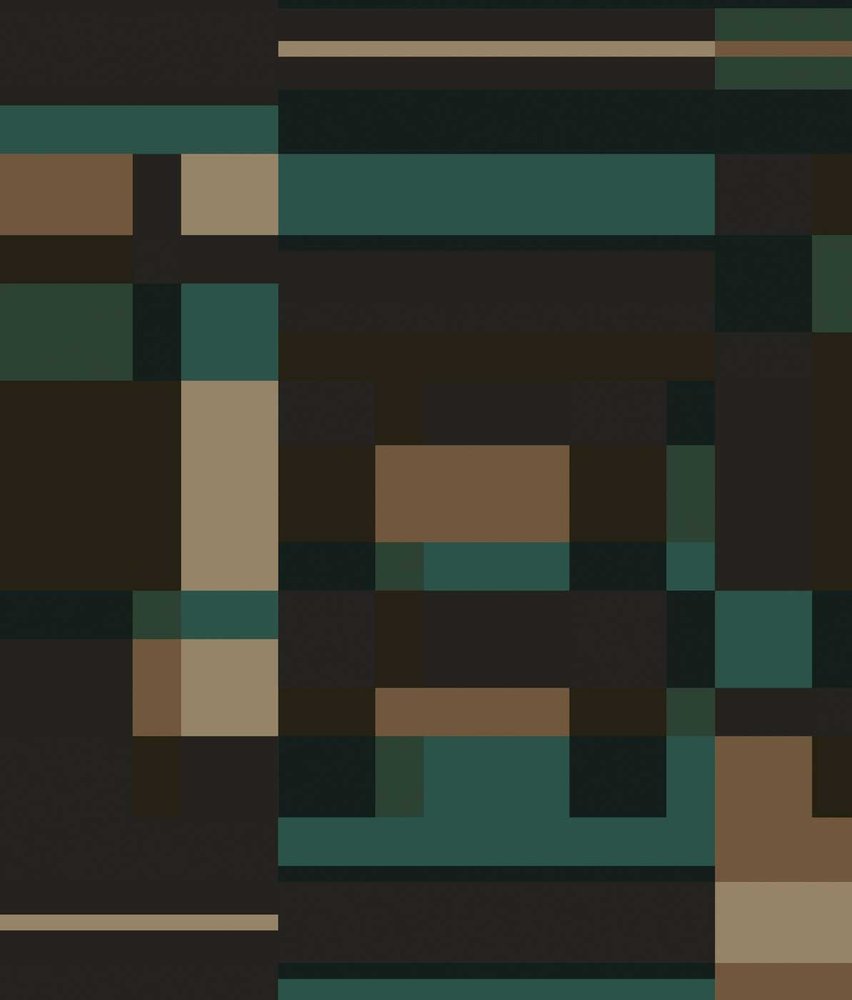 Grafisch behang Geometric Maze, blauw, afwasbaar