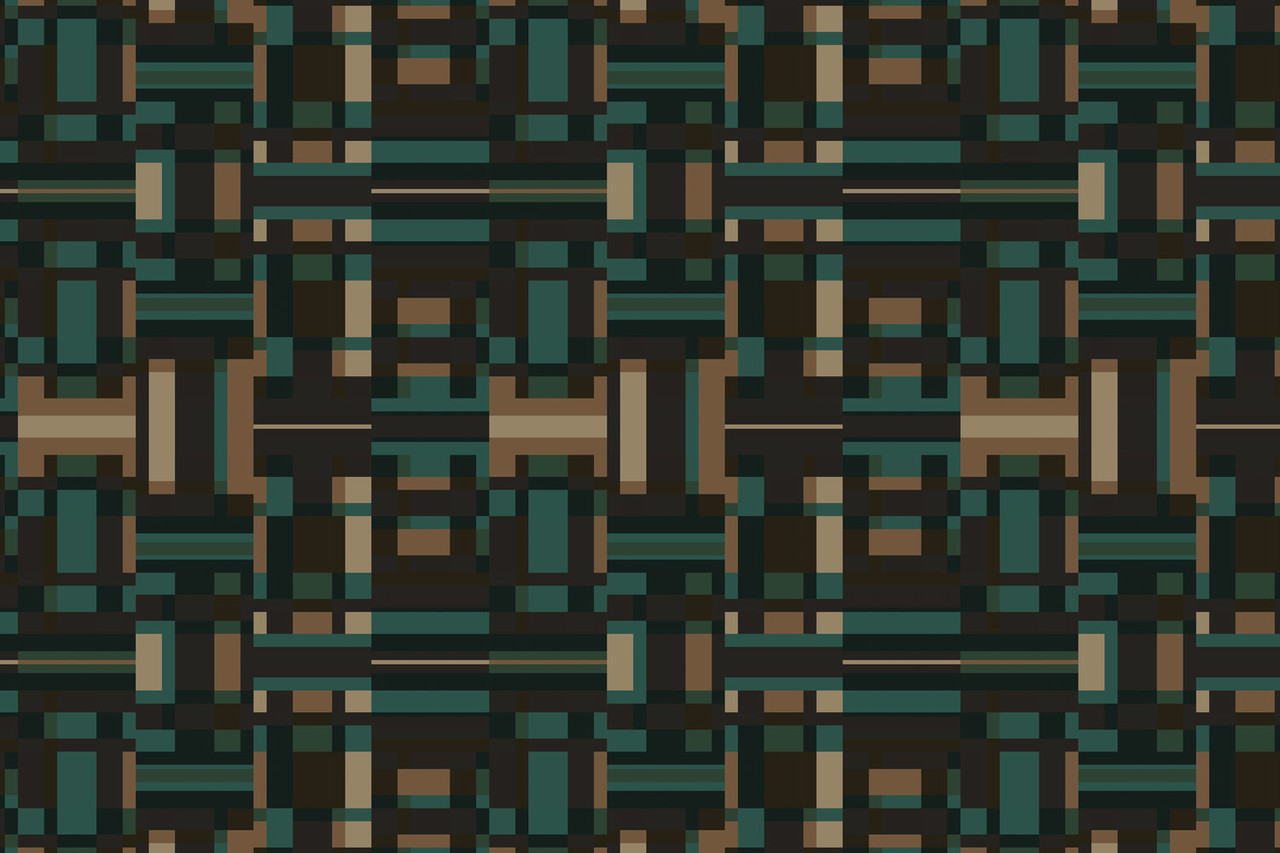 Grafisch behang Geometric Maze, blauw, afwasbaar