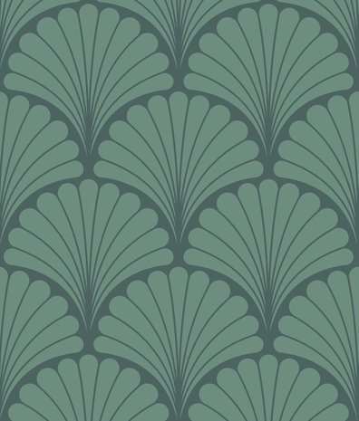 Retro-Tapete Vintage Elegance, grün, waschbar Retro-Tapete Vintage Elegance, grün, waschbar