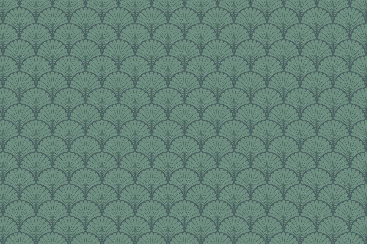 Retro behang Vintage Elegance, groen, afwasbaar