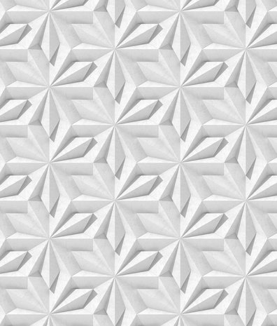 Grafisch behang Geometric Harmony, wit, afwasbaar