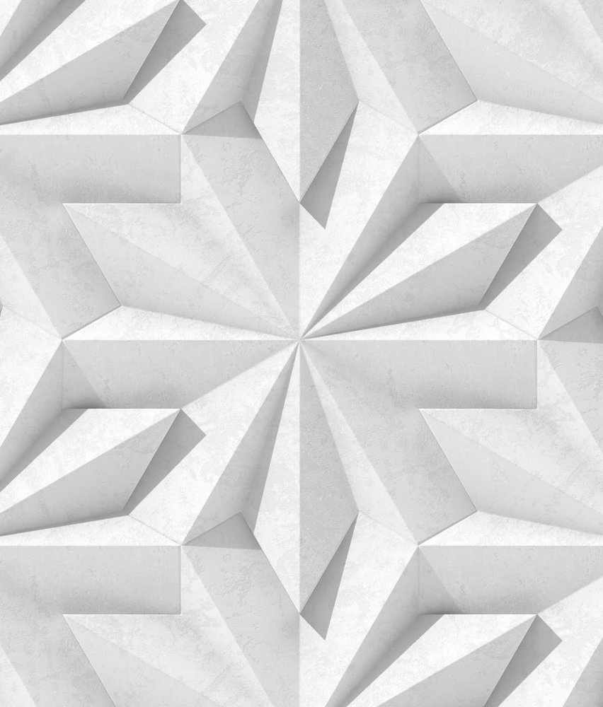 Graphic wallpaper Geometric Harmony, white, washable