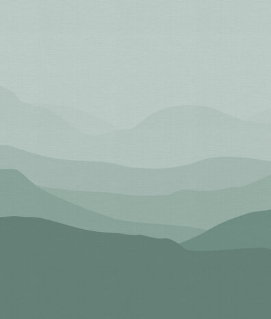 Abstract behang Serene Meadowscape, groen, afwasbaar