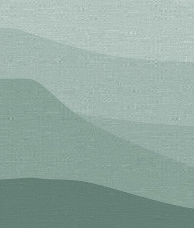 Abstract behang Serene Meadowscape, groen, afwasbaar