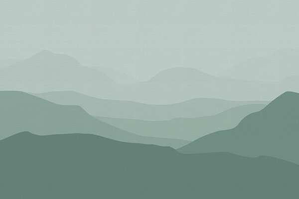 Abstract behang Serene Meadowscape, groen, afwasbaar