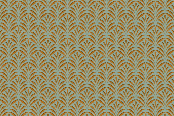 Retro-Tapete Gilded Leaf Elegance, grün, waschbar Retro-Tapete Gilded Leaf Elegance, grün, waschbar