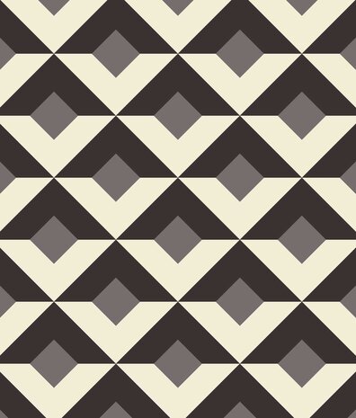 Grafisch behang Symmetrical Fusion, grijs, afwasbaar Grafisch behang Symmetrical Fusion, grijs, afwasbaar