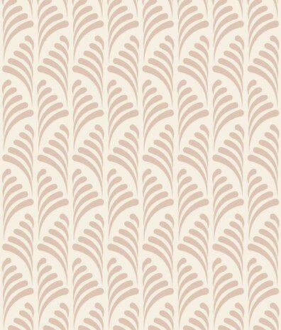 Vintage Tapete Art Deco Blätter, rosa, waschbar