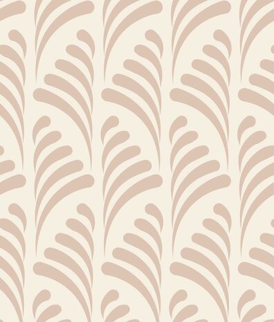 Vintage Tapete Art Deco Blätter, rosa, waschbar