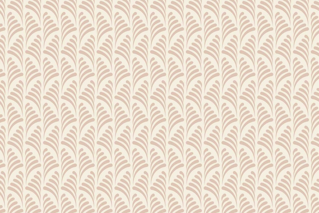 Vintage behang Art Deco Leaves, roze, afwasbaar