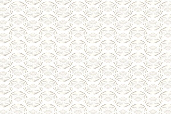 Retro behang Art Deco Shells, wit, afwasbaar Retro behang Art Deco Shells, wit, afwasbaar