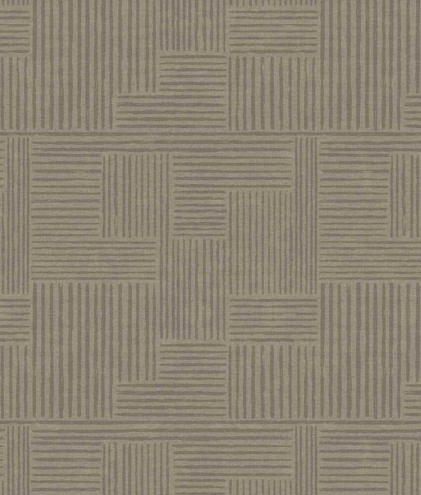 Retro behang Midcentury Squares, bruin, afwasbaar