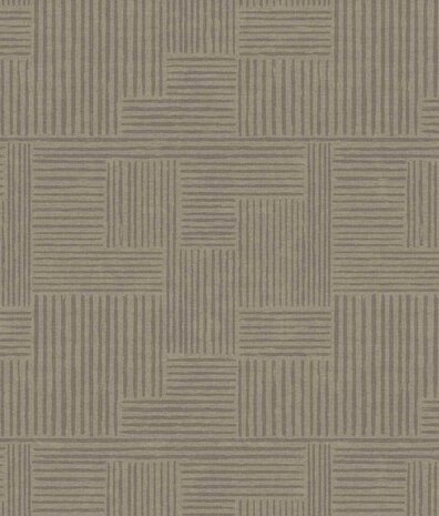 Retro behang Midcentury Squares, bruin, afwasbaar