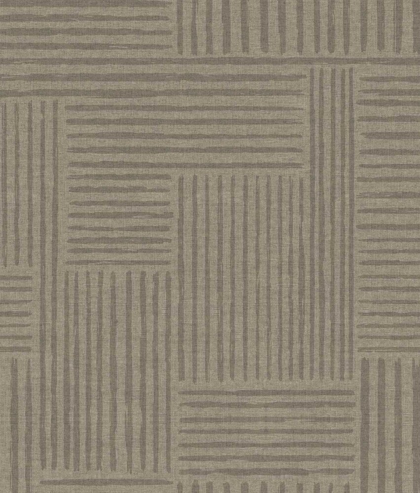 Retro behang Midcentury Squares, bruin, afwasbaar