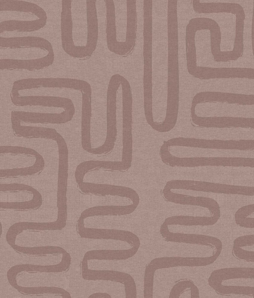 Retro-Tapete Midcentury Swirls, rosa, waschbar Retro-Tapete Midcentury Swirls, rosa, waschbar