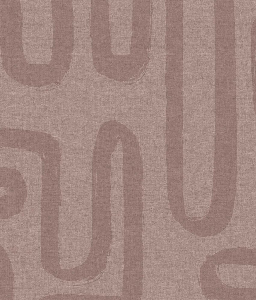 Retro-Tapete Midcentury Swirls, rosa, waschbar Retro-Tapete Midcentury Swirls, rosa, waschbar