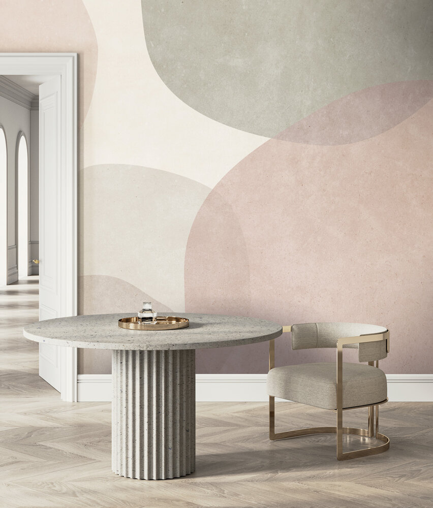 Vintage behang Pebble Retro, pastel, afwasbaar