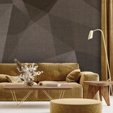 Abstract behang Diamond Mosaic, bruin, afwasbaar Abstract behang Diamond Mosaic, bruin, afwasbaar