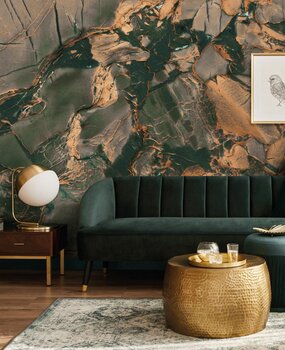 Marble wallpaper Marbled Copper Glow, washable Marble wallpaper Marbled Copper Glow, washable