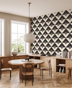 Graphic wallpaper Symmetrical Fusion, gray, washable Graphic wallpaper Symmetrical Fusion, gray, washable