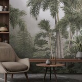 Jungle fotobehang Tropical Mist Oasis, afwasbaar Jungle fotobehang Tropical Mist Oasis, afwasbaar