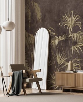 Vintage behang Jungle Vibes, bruin, afwasbaar