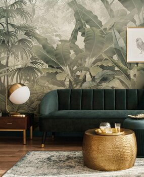 Palm behang Vintage Jungle Dreams, afwasbaar Palm behang Vintage Jungle Dreams, afwasbaar