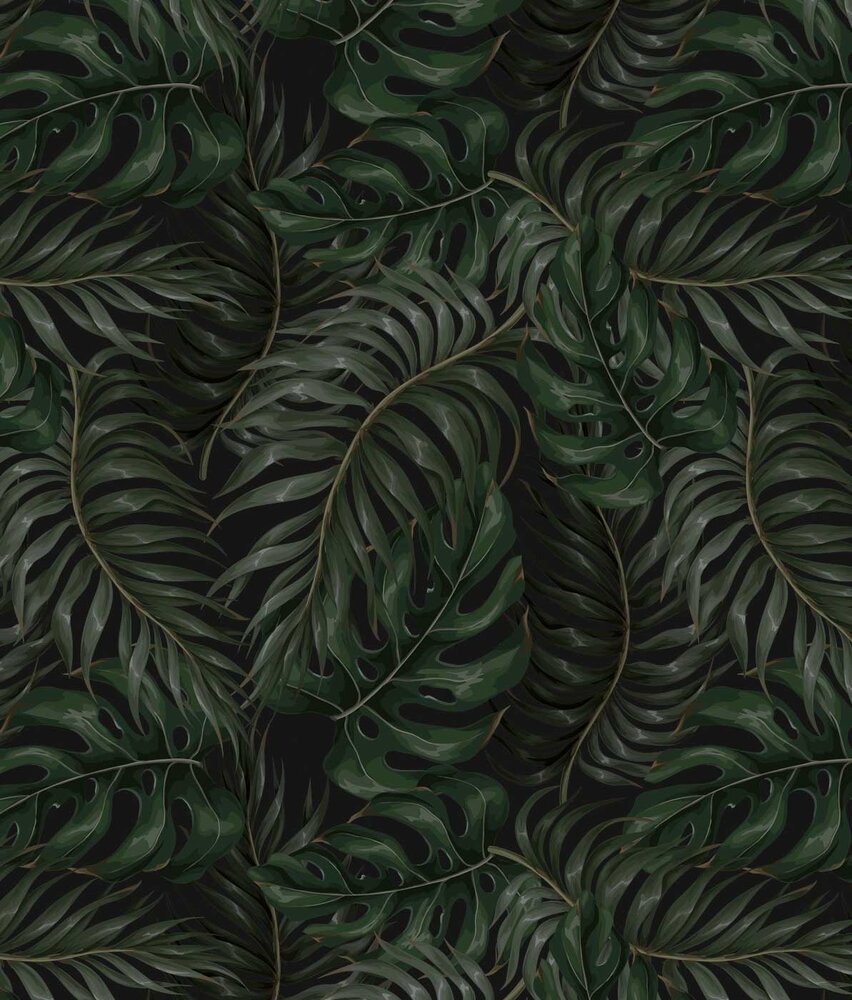 Leaves wallpaper Enchanted Wilderness, green, washable