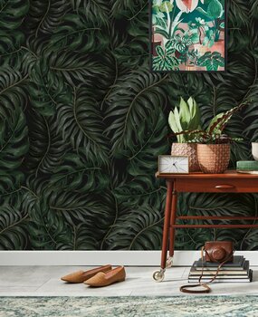 Bladeren behang Enchanted Wilderness, groen, afwasbaar Bladeren behang Enchanted Wilderness, groen, afwasbaar