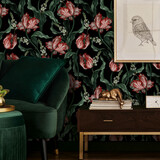 Blumentapete Wild Scarlet Tulips, waschbar Blumentapete Wild Scarlet Tulips, waschbar