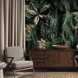 Leaves wallpaper Cascading Garden, green, washable Leaves wallpaper Cascading Garden, green, washable