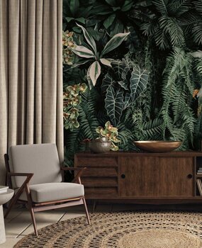 Bladeren behang Cascading Garden, groen, afwasbaar Bladeren behang Cascading Garden, groen, afwasbaar