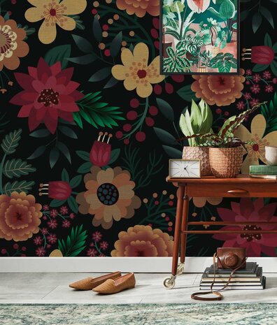 Blumentapete Blossom Burst, bunt, waschbar Blumentapete Blossom Burst, bunt, waschbar