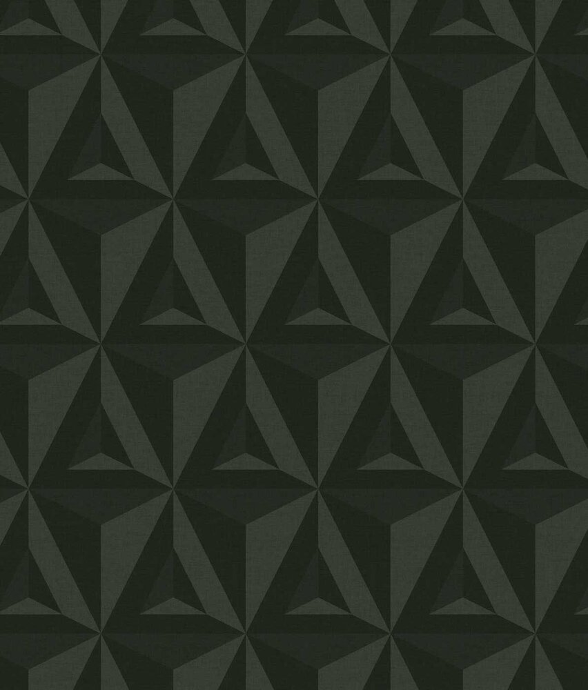 Grafisch behang Geometric Illusions, zwart, afwasbaar