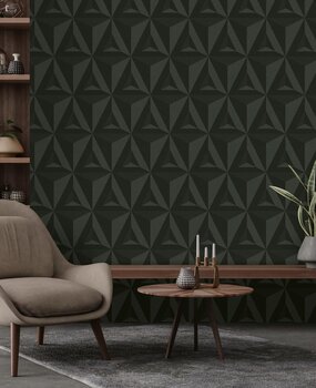 Grafische Tapete Geometrische Illusionen, schwarz, waschbar Grafische Tapete Geometrische Illusionen, schwarz, waschbar