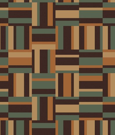 Graphic wallpaper Geometric Maze, brown, washable Graphic wallpaper Geometric Maze, brown, washable