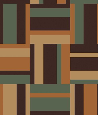 Graphic wallpaper Geometric Maze, brown, washable Graphic wallpaper Geometric Maze, brown, washable