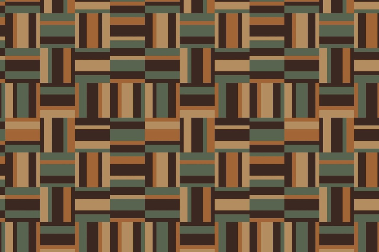 Grafisch behang Geometric Maze, bruin, afwasbaar Grafisch behang Geometric Maze, bruin, afwasbaar