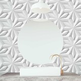 Grafisch behang Geometric Harmony, wit, afwasbaar Grafisch behang Geometric Harmony, wit, afwasbaar