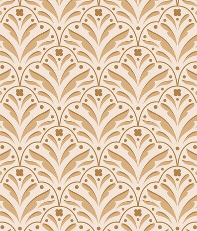 Retro wallpaper Sunny Delight Blooms, beige, washable Retro wallpaper Sunny Delight Blooms, beige, washable