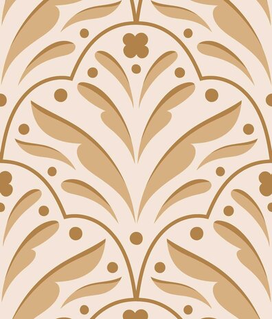 Retro-Tapete Sunny Delight Blooms, beige, waschbar Retro-Tapete Sunny Delight Blooms, beige, waschbar