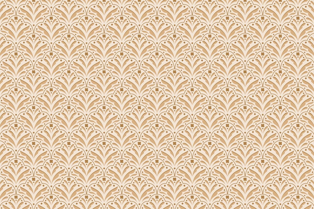 Retro wallpaper Sunny Delight Blooms, beige, washable Retro wallpaper Sunny Delight Blooms, beige, washable