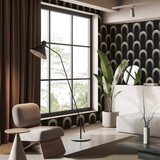 Retro wallpaper Abstract Archways, black, washable Retro wallpaper Abstract Archways, black, washable
