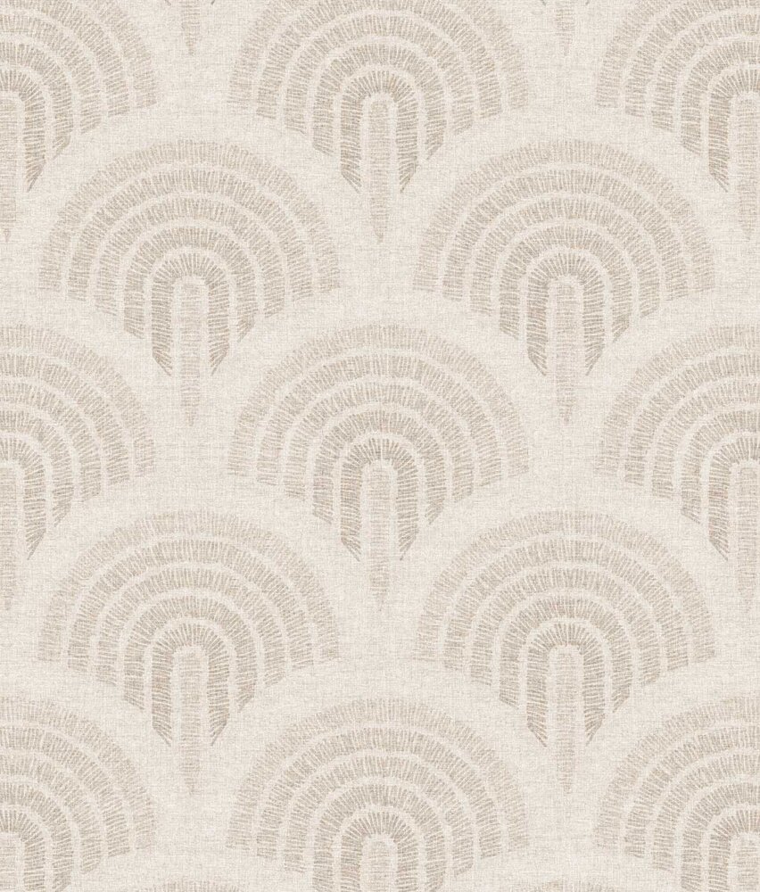 Retro-Tapete Midcentury Curves, beige, waschbar Retro-Tapete Midcentury Curves, beige, waschbar