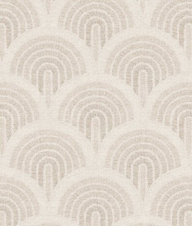 Retro-Tapete Midcentury Curves, beige, waschbar Retro-Tapete Midcentury Curves, beige, waschbar