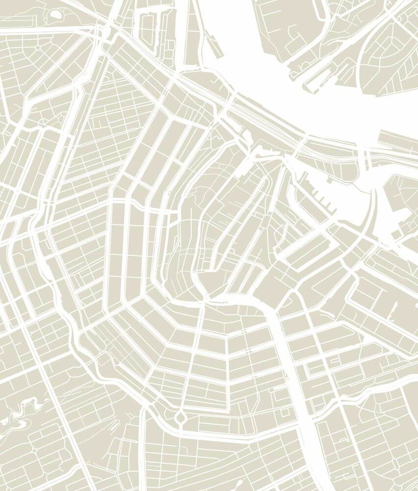Stadttapete Abstract Amsterdam, beige, waschbar Stadttapete Abstract Amsterdam, beige, waschbar