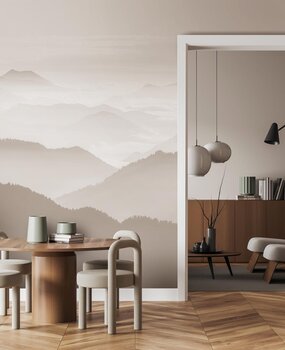 Abstrakte Tapete Alpine Mirage, Sand, waschbar Abstrakte Tapete Alpine Mirage, Sand, waschbar