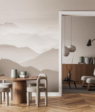 Abstract behang Alpine Mirage, zand, afwasbaar Abstract behang Alpine Mirage, zand, afwasbaar