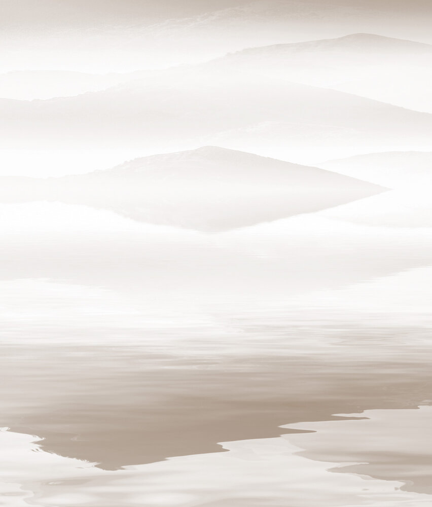 Abstract behang Mountain Mist, beige, afwasbaar Abstract behang Mountain Mist, beige, afwasbaar