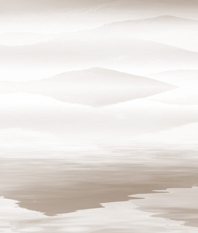 Abstract behang Mountain Mist, beige, afwasbaar Abstract behang Mountain Mist, beige, afwasbaar